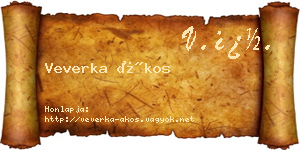 Veverka Ákos névjegykártya