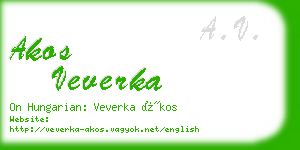 akos veverka business card